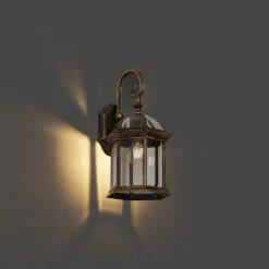 QAZQA Gartenbeleuchtung|Außenwandleuchten*Klassische Außenwandleuchte Antikgold IP44 - Glasgow