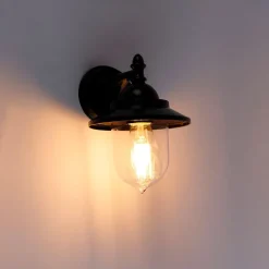 QAZQA Gartenbeleuchtung|Außenwandleuchten*Klassische Außenwandleuchte schwarz IP44 - Oxford