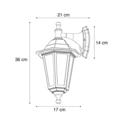 QAZQA Gartenbeleuchtung|Außenwandleuchten*Klassische Außenwandleuchte schwarz IP44 - New Haven Gehämmert