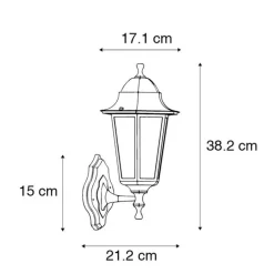 QAZQA Gartenbeleuchtung|Außenleuchten Mit Sensor*Klassische Außenwandleuchte antikgold mit Bewegungssensor - New Haven