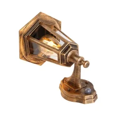 QAZQA Gartenbeleuchtung|Außenleuchten Mit Sensor*Klassische Außenwandleuchte antikgold mit Bewegungssensor - New Haven