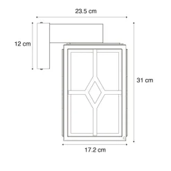 QAZQA Gartenbeleuchtung|Außenwandleuchten*Klassische Außenwandleuchte schwarz IP44 - Dover