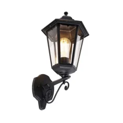 QAZQA Gartenbeleuchtung|Badezimmerlampen*Klassische Außenwandleuchte schwarz IP44 - Havana Up