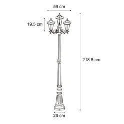 QAZQA Gartenbeleuchtung|Laternen Außen*Klassische Aussenlaterne Dunkelgrün 217cm 3-flammig IP44 - New Haven