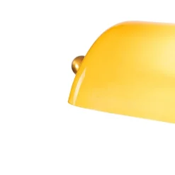 QAZQA Stehlampen|Wohnzimmerlampen*Klassische Banker Stehleuchte Bronze mit gelbem Glas - Banker