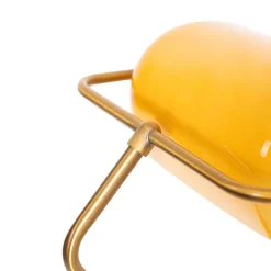 QAZQA Stehlampen|Wohnzimmerlampen*Klassische Banker Stehleuchte Bronze mit gelbem Glas - Banker