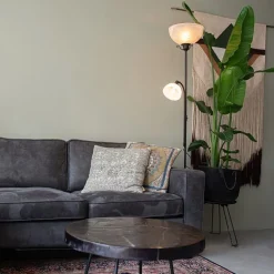 QAZQA Stehlampen|Wohnzimmerlampen*Klassische braune Stehlampe mit Leselampe – Dallas