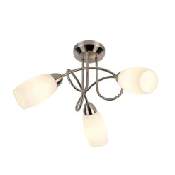 QAZQA Deckenleuchten|Wohnzimmerlampen*Klassische Deckenlampe Stahl 3 Lichter - Fortress