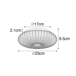 QAZQA Gartenbeleuchtung|Deckenleuchten Außen*Klassische Deckenleuchte schwarz mit Opalglas 23 cm IP44 - Nohmi