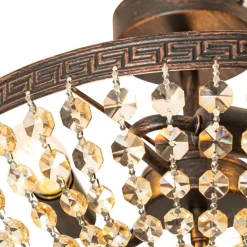 QAZQA Deckenleuchten|Wohnzimmerlampen*Klassische Deckenleuchte aus Bronze und Kristall, 3-flammig – Mondrian