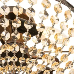 QAZQA Deckenleuchten|Wohnzimmerlampen*Klassische Deckenleuchte aus Bronze und Kristall, 3-flammig – Mondrian