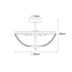 QAZQA Deckenleuchten|Wohnzimmerlampen*Klassische Deckenleuchte aus Bronze und Kristall, 3-flammig – Mondrian