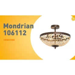 QAZQA Deckenleuchten|Wohnzimmerlampen*Klassische Deckenleuchte aus Bronze und Kristall, 3-flammig – Mondrian