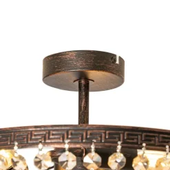 QAZQA Deckenleuchten|Wohnzimmerlampen*Klassische Deckenleuchte aus Bronze und Kristall, 3-flammig – Mondrian