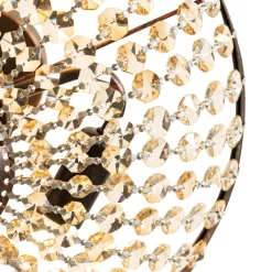 QAZQA Deckenleuchten|Wohnzimmerlampen*Klassische Deckenleuchte aus Bronze und Kristall, 3-flammig – Mondrian