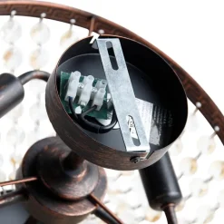 QAZQA Deckenleuchten|Wohnzimmerlampen*Klassische Deckenleuchte aus Bronze und Kristall, 3-flammig – Mondrian