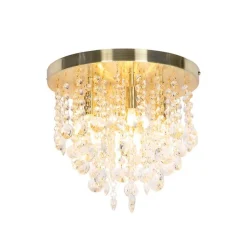 QAZQA Schlafzimmerlampen|Esszimmerlampen*Klassische Deckenleuchte Gold mit Glas - Medusa