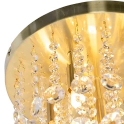 QAZQA Schlafzimmerlampen|Esszimmerlampen*Klassische Deckenleuchte Gold mit Glas - Medusa