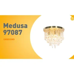 QAZQA Schlafzimmerlampen|Esszimmerlampen*Klassische Deckenleuchte Gold mit Glas - Medusa