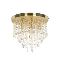 QAZQA Schlafzimmerlampen|Esszimmerlampen*Klassische Deckenleuchte Gold mit Glas - Medusa