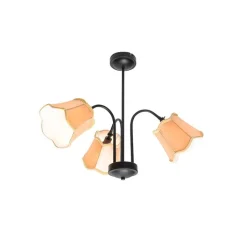 QAZQA Deckenleuchten|Wohnzimmerlampen*Klassische Deckenleuchte in Schwarz mit goldenem Lampenschirm, 3-flammig – Nona