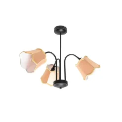 QAZQA Deckenleuchten|Wohnzimmerlampen*Klassische Deckenleuchte in Schwarz mit goldenem Lampenschirm, 3-flammig – Nona