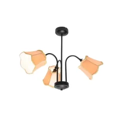 QAZQA Deckenleuchten|Wohnzimmerlampen*Klassische Deckenleuchte in Schwarz mit goldenem Lampenschirm, 3-flammig – Nona