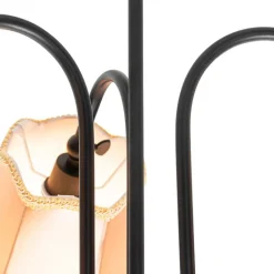 QAZQA Deckenleuchten|Wohnzimmerlampen*Klassische Deckenleuchte in Schwarz mit goldenem Lampenschirm, 3-flammig – Nona