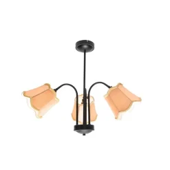 QAZQA Deckenleuchten|Wohnzimmerlampen*Klassische Deckenleuchte in Schwarz mit goldenem Lampenschirm, 3-flammig – Nona