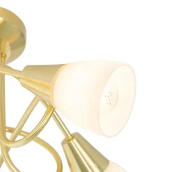 QAZQA Deckenleuchten|Wohnzimmerlampen*Klassische Deckenleuchte Gold mit Opalglas 5-flammig - Inez