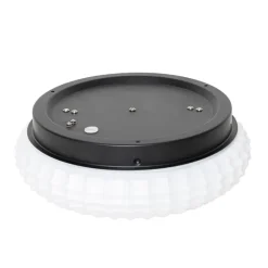 QAZQA Deckenleuchten Außen|Deckenleuchten*Klassische Deckenleuchte schwarz mit Opalglas 30 cm IP44 - Nohmi