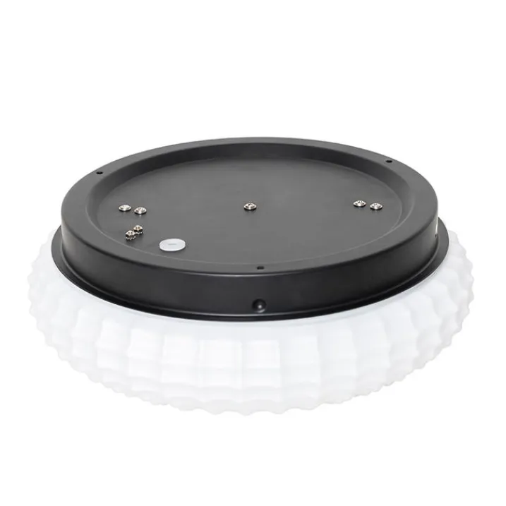 QAZQA Deckenleuchten Außen|Deckenleuchten*Klassische Deckenleuchte schwarz mit Opalglas 30 cm IP44 - Nohmi