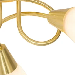 QAZQA Deckenleuchten|Wohnzimmerlampen*Klassische Deckenleuchte Gold mit Opalglas 3-flammig - Inez