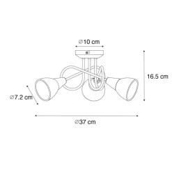 QAZQA Deckenleuchten|Wohnzimmerlampen*Klassische Deckenleuchte Gold mit Opalglas 3-flammig - Inez