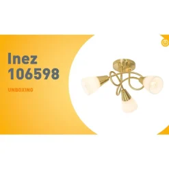 QAZQA Deckenleuchten|Wohnzimmerlampen*Klassische Deckenleuchte Gold mit Opalglas 3-flammig - Inez