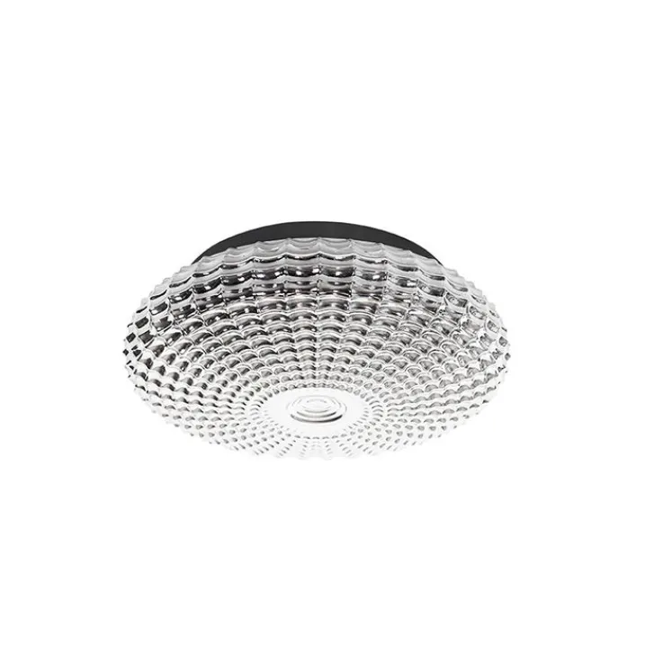 QAZQA Deckenleuchten Außen|Deckenleuchten*Klassische Deckenleuchte schwarz mit Rauchglas 35 cm IP44 - Nohmi