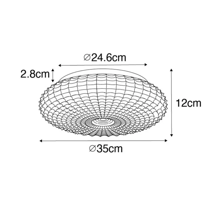 QAZQA Deckenleuchten Außen|Deckenleuchten*Klassische Deckenleuchte schwarz mit Rauchglas 35 cm IP44 - Nohmi