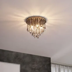 QAZQA Küchenlampen|Deckenleuchten*Klassische Deckenleuchte Schwarz mit Rauchglas - Medusa