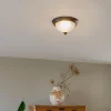 QAZQA Schlafzimmerlampen|Küchenlampen*Klassische Deckenleuchte braun opal - Classico