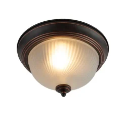 QAZQA Schlafzimmerlampen|Küchenlampen*Klassische Deckenleuchte braun opal - Classico