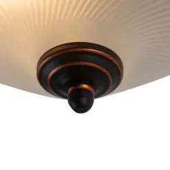 QAZQA Schlafzimmerlampen|Küchenlampen*Klassische Deckenleuchte braun opal - Classico