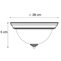 QAZQA Schlafzimmerlampen|Küchenlampen*Klassische Deckenleuchte braun opal - Classico