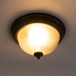 QAZQA Schlafzimmerlampen|Küchenlampen*Klassische Deckenleuchte braun opal - Classico