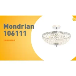 QAZQA Deckenleuchten|Esszimmerlampen*Klassische Deckenleuchte aus Stahl mit Kristall, 3-flammig – Mondrian