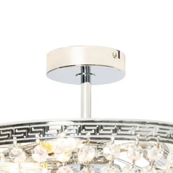 QAZQA Deckenleuchten|Esszimmerlampen*Klassische Deckenleuchte aus Stahl mit Kristall, 3-flammig – Mondrian