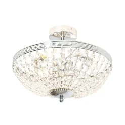 QAZQA Deckenleuchten|Esszimmerlampen*Klassische Deckenleuchte aus Stahl mit Kristall, 3-flammig – Mondrian