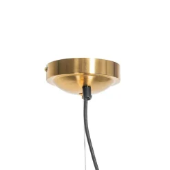 QAZQA Pendelleuchten|Wohnzimmerlampen*Klassische Hängelampe aus Messing mit weißem Lampenschirm 5-flammig - Nona