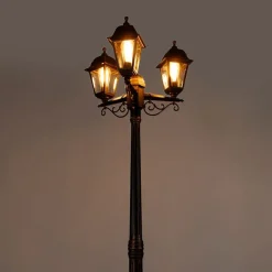 QAZQA Gartenbeleuchtung|Laternen Außen*Klassische Laterne Antikgold 3-Licht IP44 - Hauptstadt