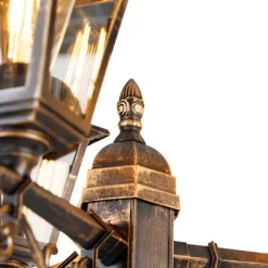 QAZQA Gartenbeleuchtung|Laternen Außen*Klassische Laterne Antikgold 3-Licht IP44 - Hauptstadt