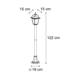 QAZQA Gartenbeleuchtung|Laternen Außen*Klassische Laterne Antikgold 122 cm IP44 - Hauptstadt